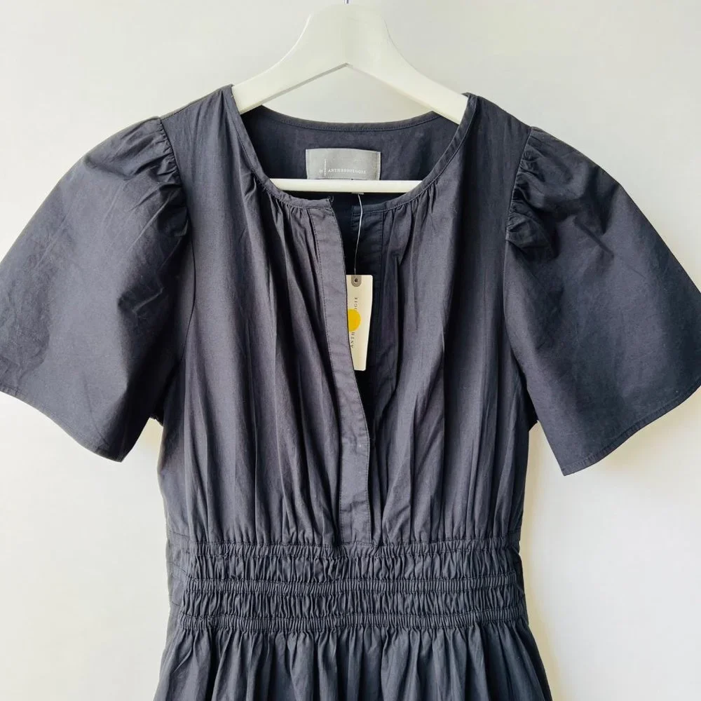Anthropologie NWT Cotton Somerset maxi dress in black Size - Picture 5 of 12